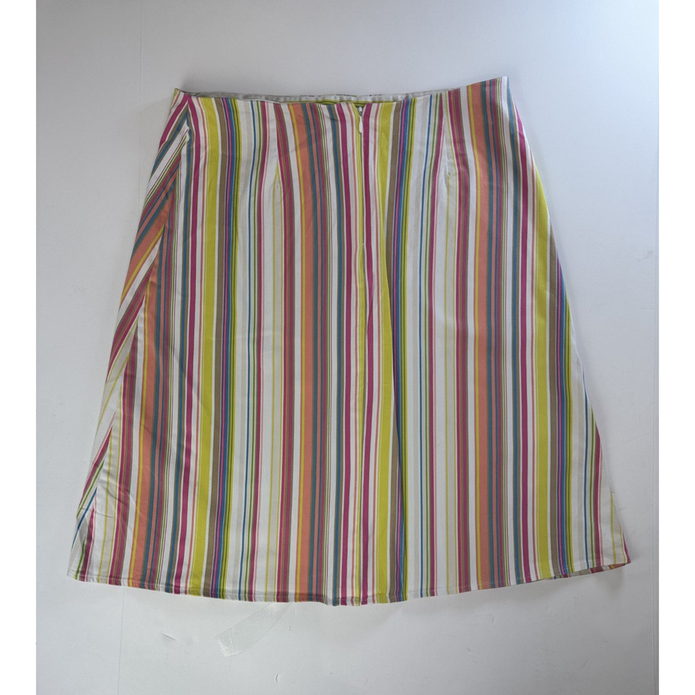 Vintage Y2K Lily Multicolor Stripe Skirt A-Line Candycore Preppy Coastal Size L - Picture 2 of 9
